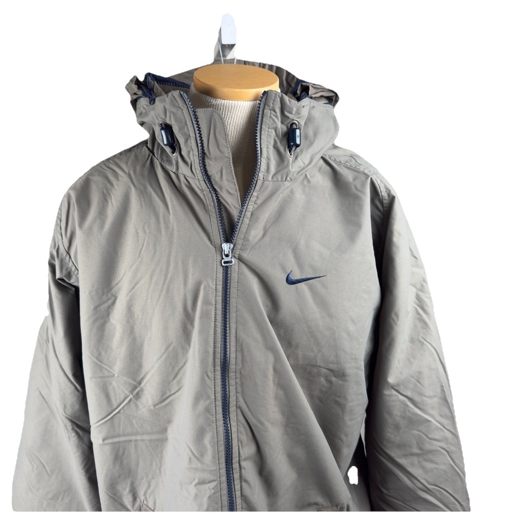 Vintage 1990's Nike Men's Gray/Taupe Hooded Full Zip Windbreakers Jacket Size L - Picture 11 of 16